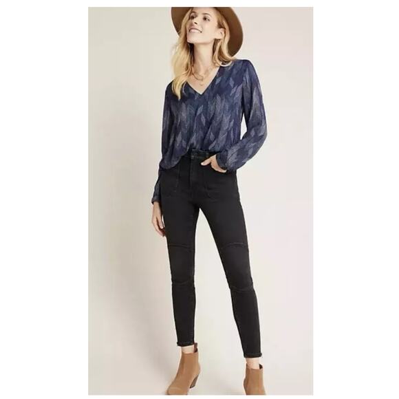 Anthropologie Pilcro and the Letterpress Ankle zip high-rise denim legging SZ 28 - Picture 12 of 13